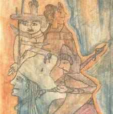 August Klett - Der Tod kuesst den Ritter (Ausschnitt)